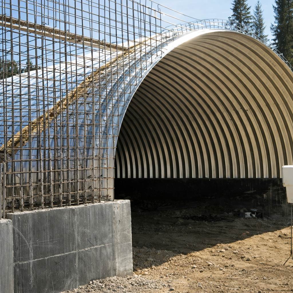 Арочная конструкция из гофролистов